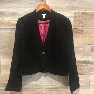 Old navy stretchy corduroy black blazer medium
